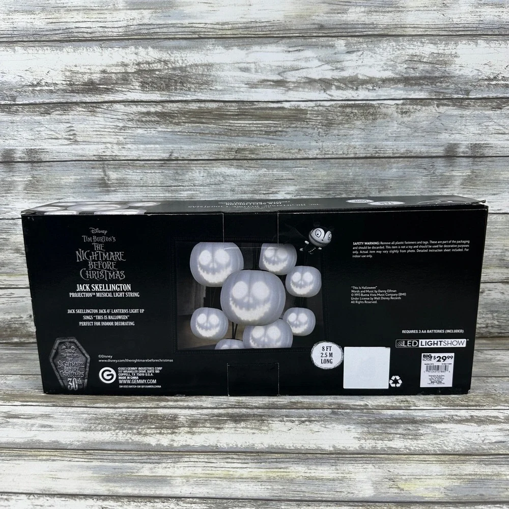 Nightmare Before Christmas Jack Skellington Projection Musical Lights Disney